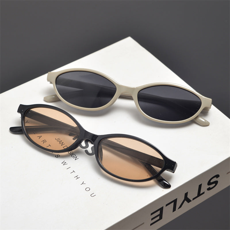 Slim Oval Acetate Sunglasses - women's accessory, detail view 23 | LUXIUM MARKET