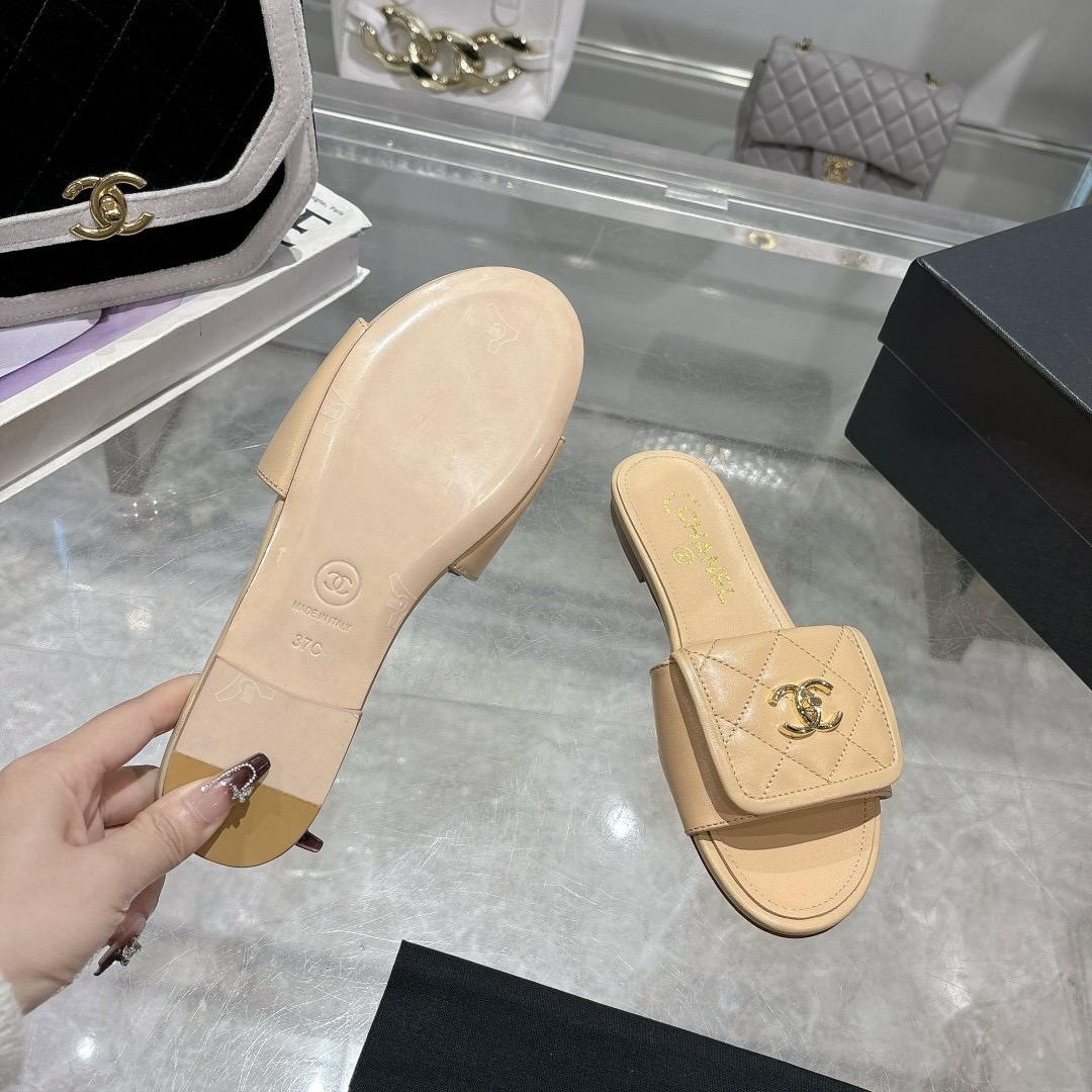 Quilted Slip-On Flat Sandals - women's shoes, detail view 9 | LUXIUM MARKET