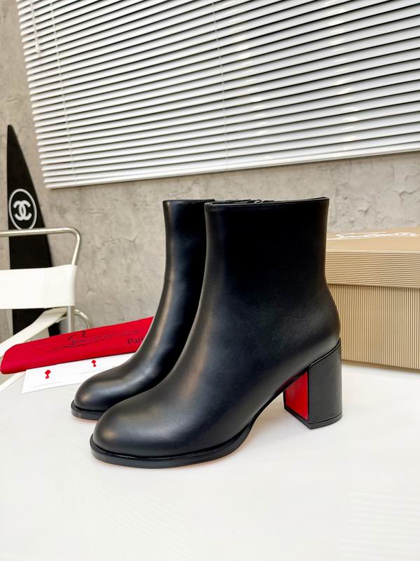 Women's Red Sole Block Heel Ankle Boots - shoes, detail view 5 | LUXIUM MARKET