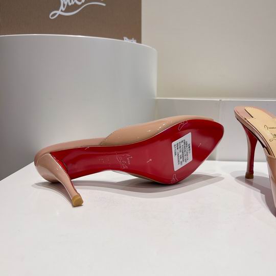 Nude Open-Toe High Heel Mules - women's shoes, detail view 5 | LUXIUM MARKET
