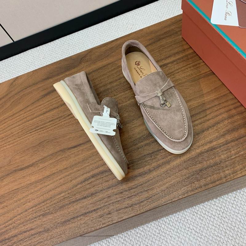 Beige Suede Loafers - women's shoes, detail view 5 | LUXIUM MARKET