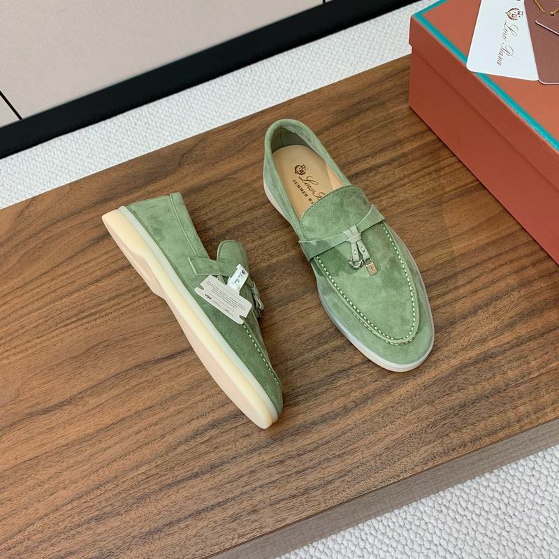 Pistachio Green Suede Loafers - shoes, detail view 5 | LUXIUM MARKET