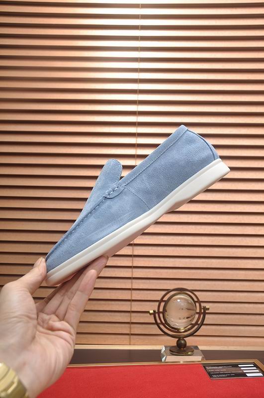 Blue Suede Slip-On Loafers - men's shoes, detail view 9 | LUXIUM MARKET