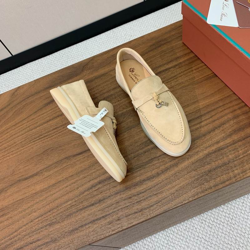 Cream Suede Loafers - shoes, detail view 4 | LUXIUM MARKET