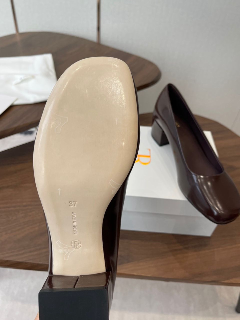 Dark Brown Classic Heels - women's shoes, detail view 9 | LUXIUM MARKET