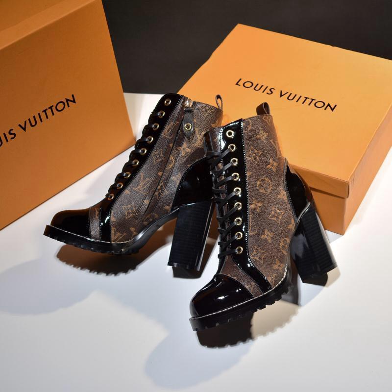 Monogram Luxe Lace-Up Ankle Boots - women's shoes, detail view 9 | LUXIUM MARKET