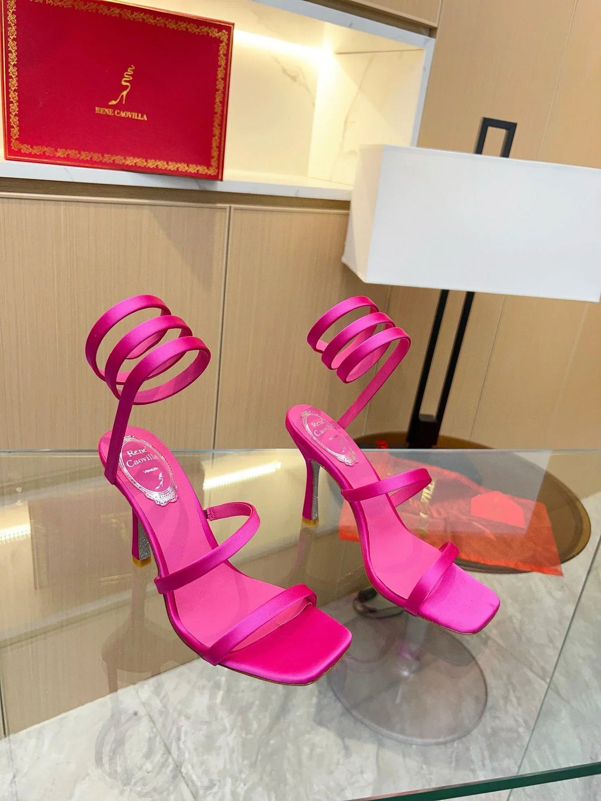 Silk Snake Crystal Sandals - women's shoes, detail view 9 | LUXIUM MARKET