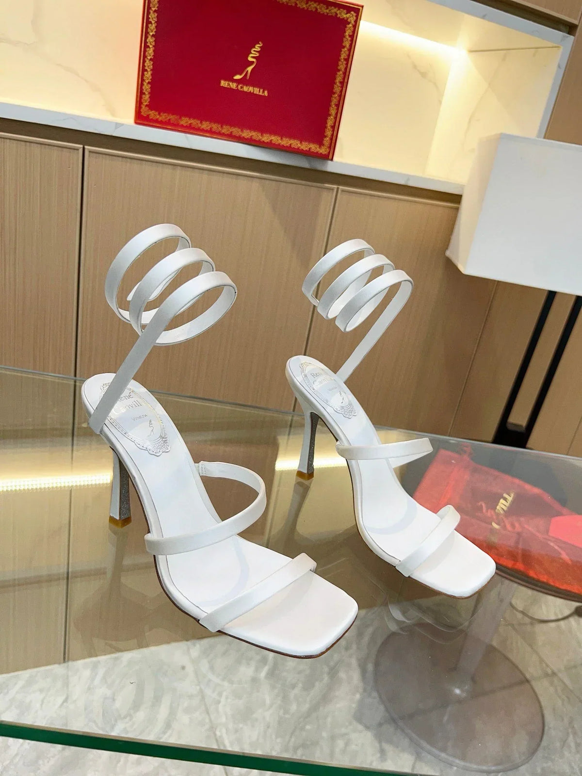 Silk Snake Crystal Sandals - women's shoes, detail view 9 | LUXIUM MARKET
