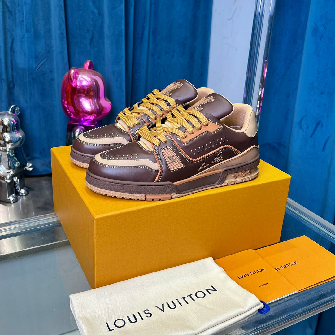 Premium Color-Matched Leather Sneakers - men's shoes, detail view 9 | LUXIUM MARKET