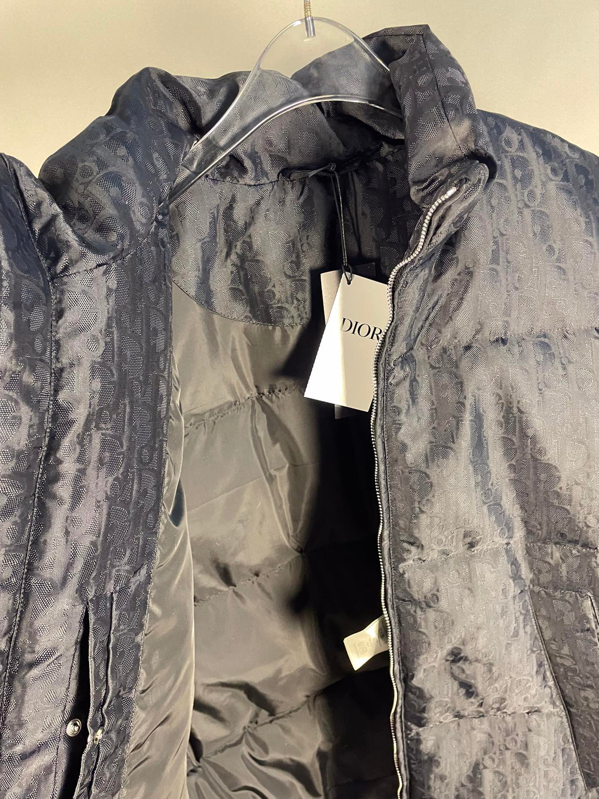 Black Jacquard Goose Down Jacket - clothing, detail view 13 | LUXIUM MARKET