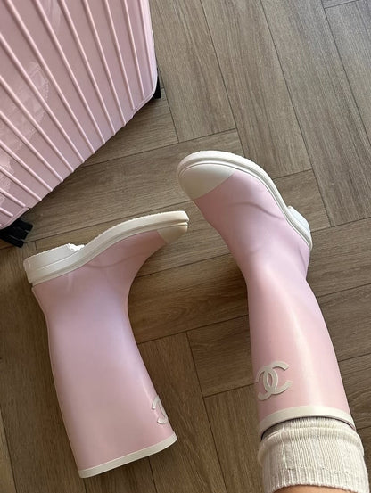 2025 Rubber Boots Baby Pink - women's shoes, detail view 2 | LUXIUM MARKET