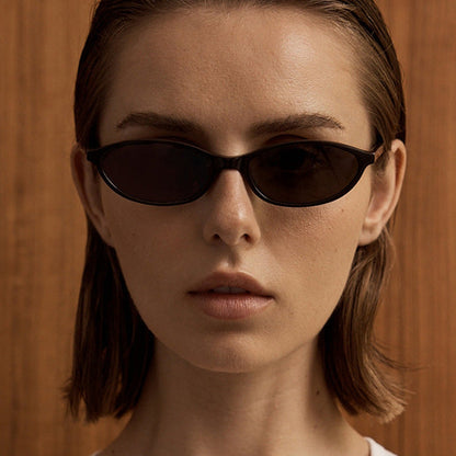 Slim Oval Acetate Sunglasses - women's accessory, detail view 18 | LUXIUM MARKET