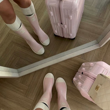 2025 Rubber Boots Baby Pink - women's shoes, detail view 3 | LUXIUM MARKET