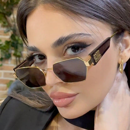 Rimless Gold Shield Sunglasses - women's accessory | LUXIUM MARKET