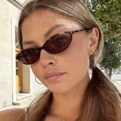 Slim Oval Acetate Sunglasses - women's accessory, detail view 7 | LUXIUM MARKET