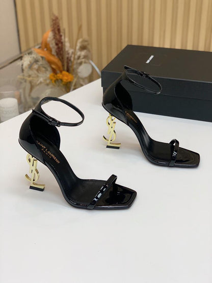 Sculpted Heel Ankle Strap Sandals - women's shoes, detail view 4 | LUXIUM MARKET