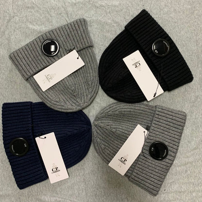 Ribbed Beanie with Lens Detail - men's accessory | LUXIUM MARKET