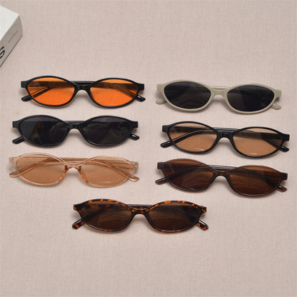 Slim Oval Acetate Sunglasses - women's accessory, detail view 2 | LUXIUM MARKET