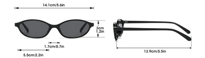 Slim Oval Acetate Sunglasses - women's accessory, detail view 9 | LUXIUM MARKET