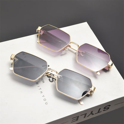 Rimless Gold Shield Sunglasses - women's accessory, detail view 11 | LUXIUM MARKET