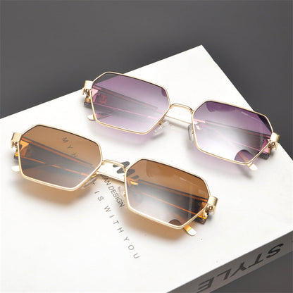 Rimless Gold Shield Sunglasses - women's accessory, detail view 5 | LUXIUM MARKET