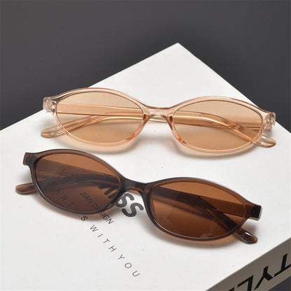 Slim Oval Acetate Sunglasses - women's accessory, detail view 11 | LUXIUM MARKET