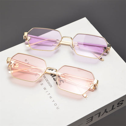 Rimless Gold Shield Sunglasses - women's accessory, detail view 13 | LUXIUM MARKET