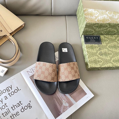 Heritage Pattern Comfort Slides - women's shoes, detail view 2 | LUXIUM MARKET