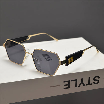 Rimless Gold Shield Sunglasses - women's accessory, detail view 15 | LUXIUM MARKET