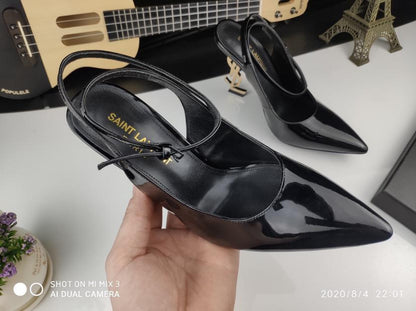 Sculpted Heel Ankle Strap Sandals - women's shoes, detail view 6 | LUXIUM MARKET