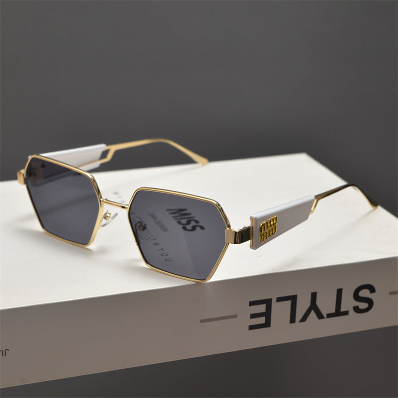 Rimless Gold Shield Sunglasses - women's accessory, detail view 6 | LUXIUM MARKET