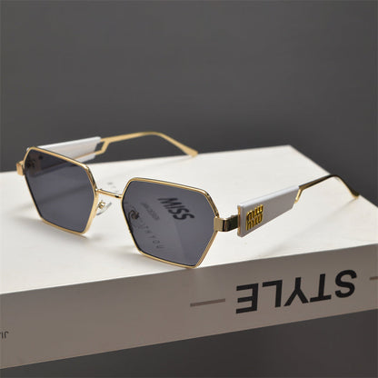 Rimless Gold Shield Sunglasses - women's accessory, detail view 6 | LUXIUM MARKET