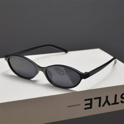 Slim Oval Acetate Sunglasses - women's accessory, detail view 12 | LUXIUM MARKET