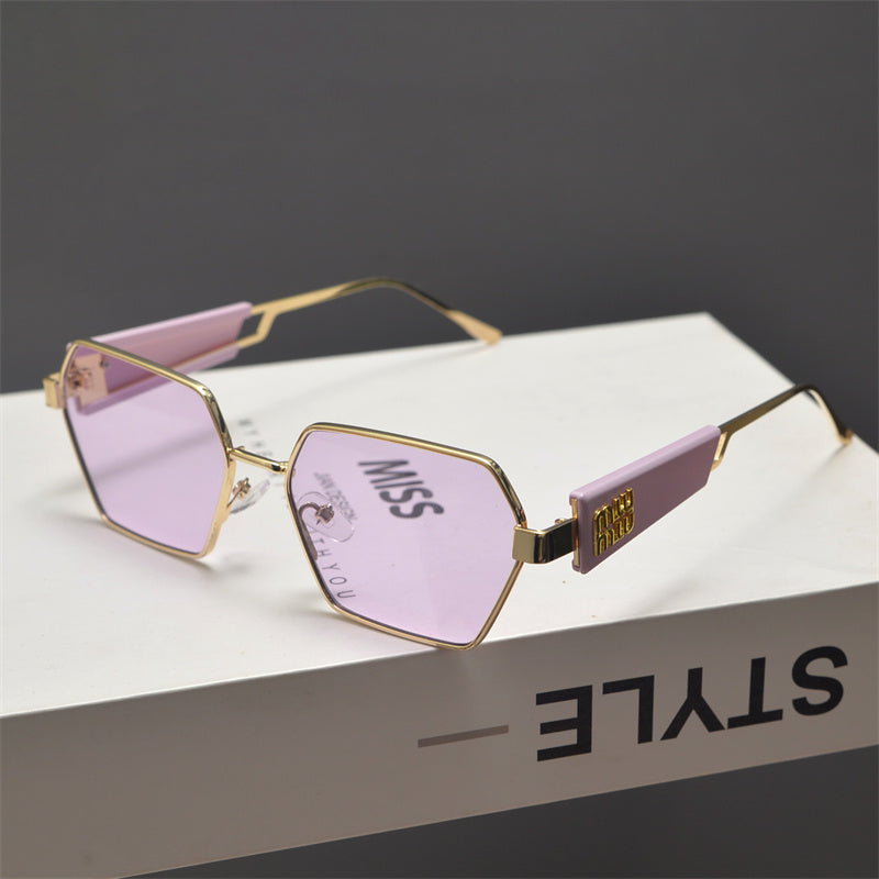Rimless Gold Shield Sunglasses - women's accessory, detail view 8 | LUXIUM MARKET