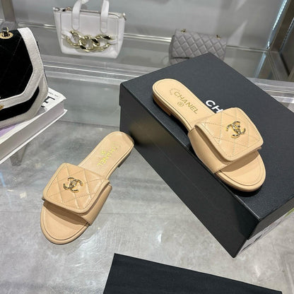 Quilted Slip-On Flat Sandals - women's shoes, detail view 6 | LUXIUM MARKET