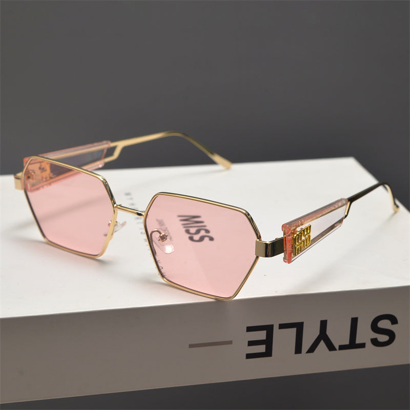 Rimless Gold Shield Sunglasses - women's accessory, detail view 9 | LUXIUM MARKET
