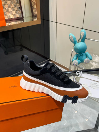 H Striped Leather Sneakers - men's shoes, detail view 8 | LUXIUM MARKET