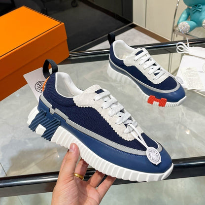 H Striped Leather Sneakers - men's shoes | LUXIUM MARKET