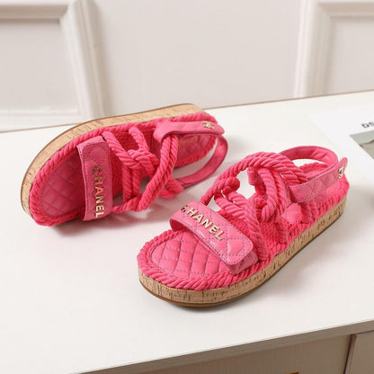 Pink Rope Sandals - women's shoes, detail view 3 | LUXIUM MARKET