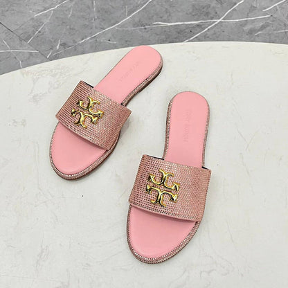 Blush Crystal Luxe Slides - women's shoes, detail view 3 | LUXIUM MARKET