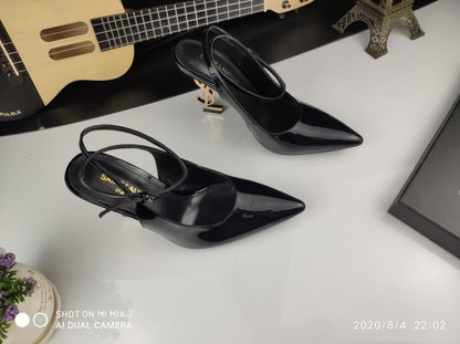 Sculpted Heel Ankle Strap Sandals - women's shoes, detail view 7 | LUXIUM MARKET