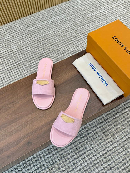 Blush Luxe Comfort Slides - women's shoes, detail view 2 | LUXIUM MARKET