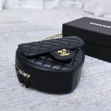 Black Leather Heart Mini Bag - women's bag, detail view 7 | LUXIUM MARKET