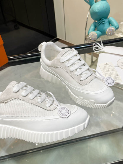 H Striped Leather Sneakers - men's shoes, detail view 2 | LUXIUM MARKET