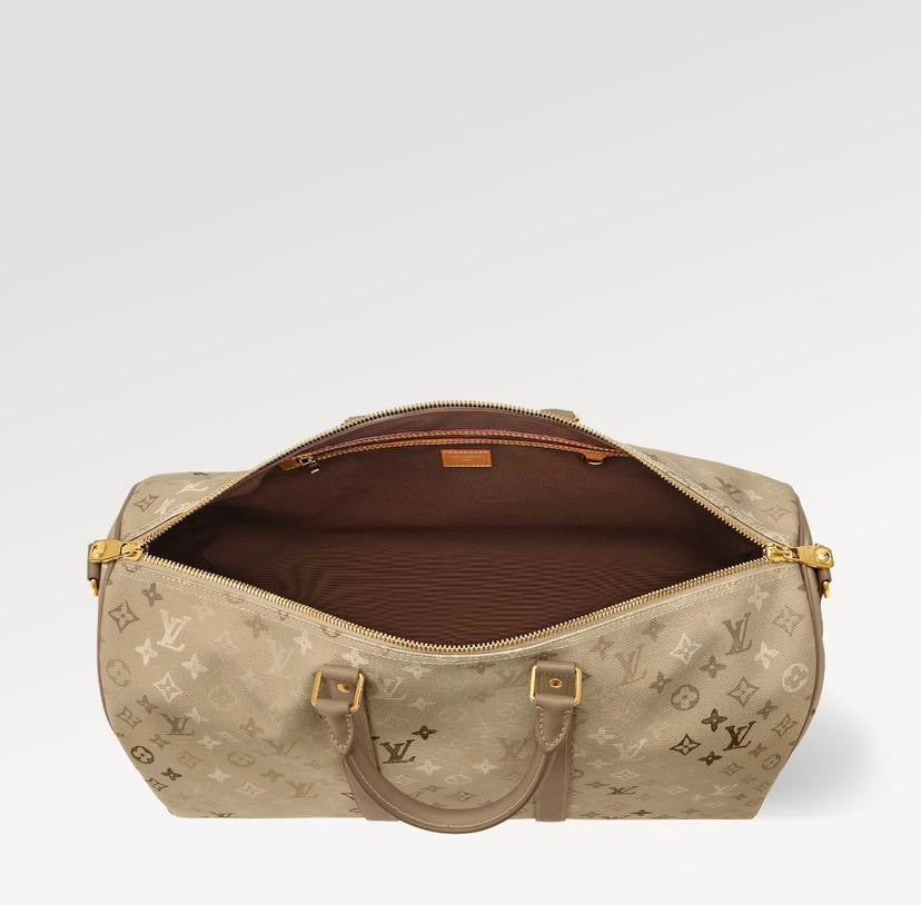 Beige Monogram Travel Bag