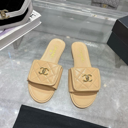 Quilted Slip-On Flat Sandals - women's shoes | LUXIUM MARKET