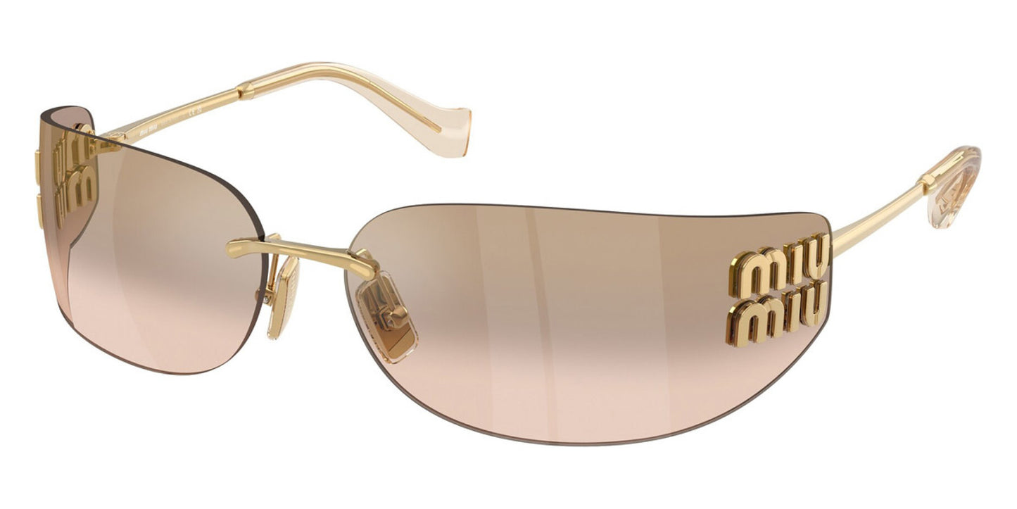 Gold Rimless Shield Sunglasses