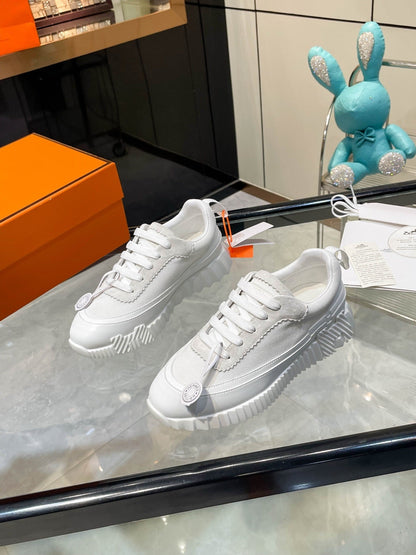 H Striped Leather Sneakers - men's shoes, detail view 8 | LUXIUM MARKET