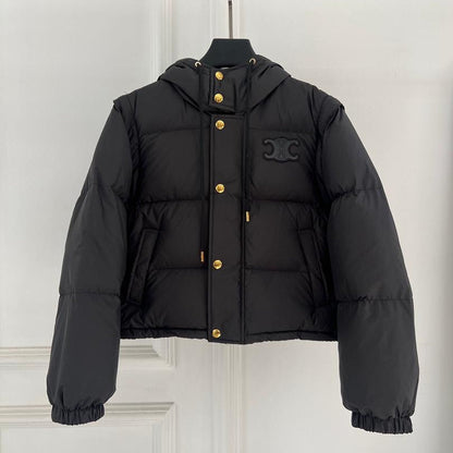 Black Hooded Puffer Jacket - women's clothing | LUXIUM MARKET