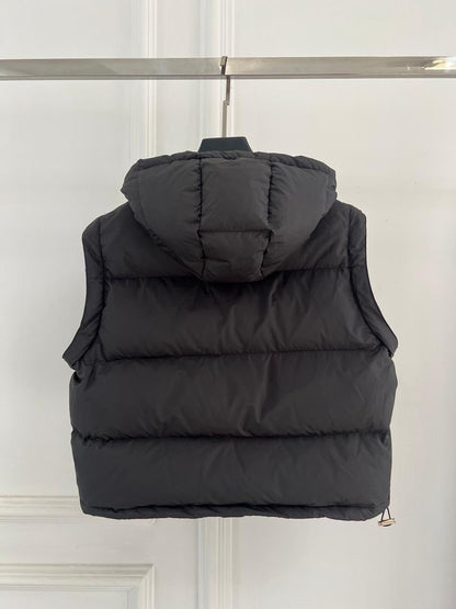 Black Hooded Puffer Jacket - women's clothing, detail view 3 | LUXIUM MARKET